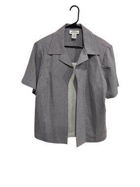 Vintage Olivia Matthews Blazer Jacket & Tank Set Gray Size 20W Career Retro
